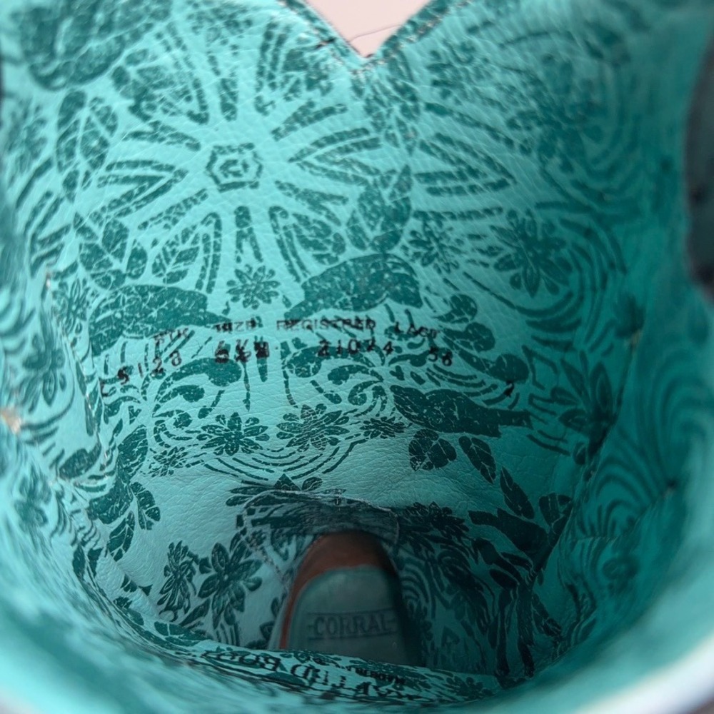 Corral Cowboy Boots Womens 6.5 Black Studded Leather Western Snip Toe Cowgirl - Picture 10 of 13